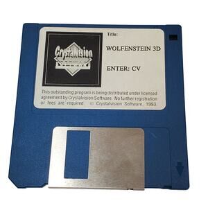 Wolfenstein 3D CrystalVision Software PC 3.5" Floppy Disk Vintage Computer Game